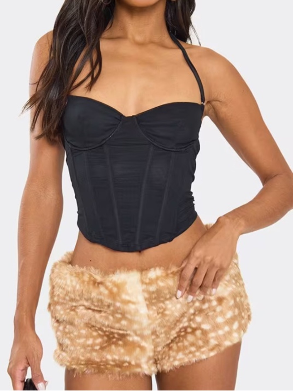 EGO Bambi Faux Fur Shorts - Picture 4 of 12